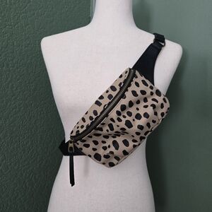 Black and Leopard Print Women's Cross Body Belt Bag Fanny Pack Universal Thread